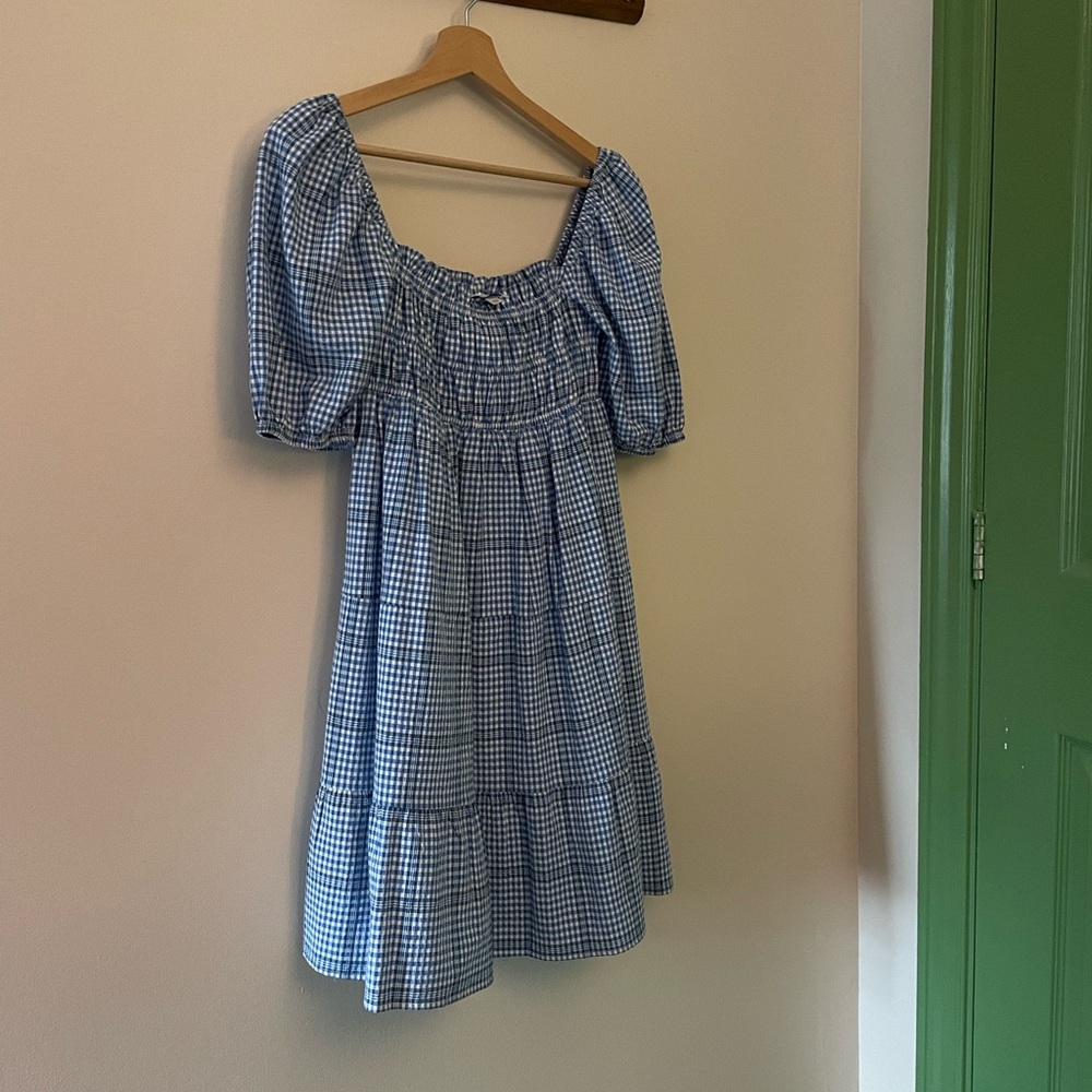 Ever New gingham mini dress with puff sleeves